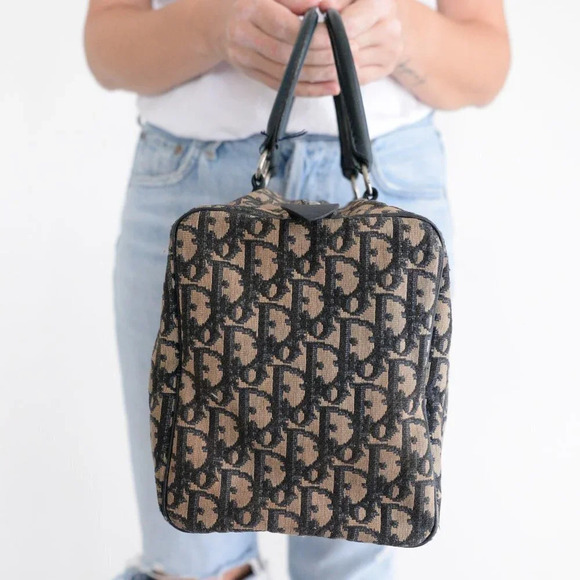 Christian Dior Trotter Navy Diorissimo Boston Bag Purse Handbag - Picture 6 of 17